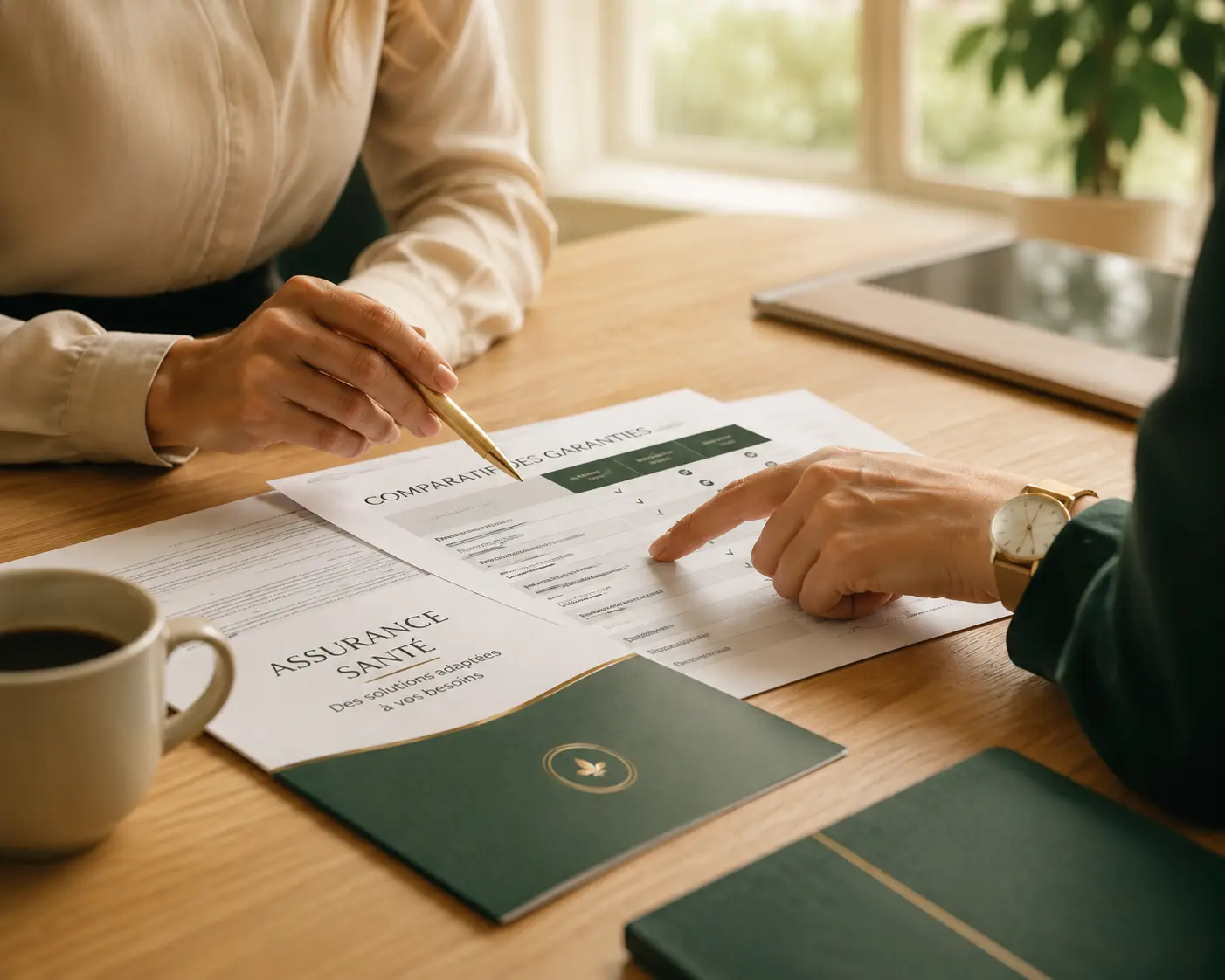 Analyse de polices d'assurance lors d'un rendez-vous conseil